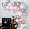 Pink Silver and White Balloons Set 60 PcsPink Silver and White Balloons Set 60 Pcs