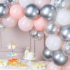 Pink Silver and White Balloons Set 60 Pcs