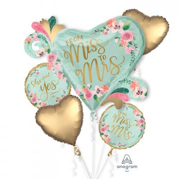 Mint To Be Satin Foil Balloon Bouquets