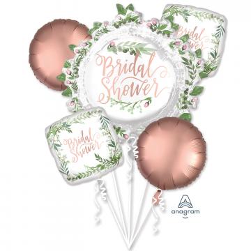 Love & Leaves Bridal Shower Satin Foil Balloon Bouquets