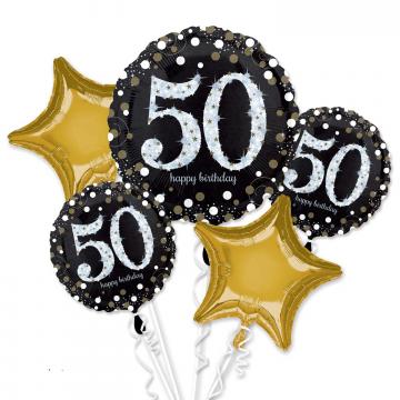 Sparkling 50th Birthday Foil Balloon Bouquets