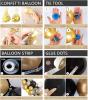 Balloon Arch and Garland Kit, 120pcs with Black, Gold, White, Metallic and Confetti Balloons.