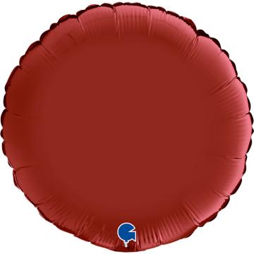 18" Satin Foil Round Balloon Ruby Red
