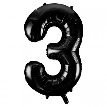 Black Numbered Foil Balloon #3