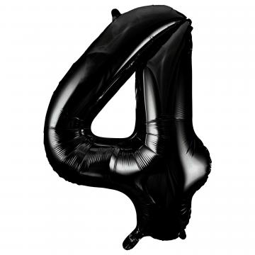 Black Numbered Foil Balloon #4