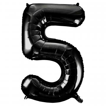 Black Numbered Foil Balloon #5