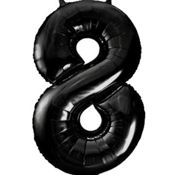 Black Numbered Foil Balloon #8