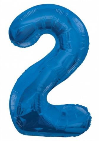 Blue Numbered Foil Balloon #2