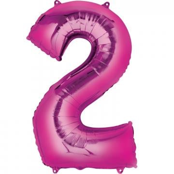 Pink Numbered Minishape Foil Balloon #2