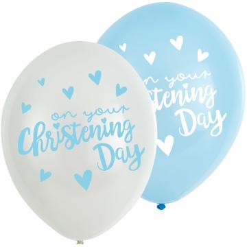 Christening Blue Latex Balloons 11"/27.5cm - 6 PK