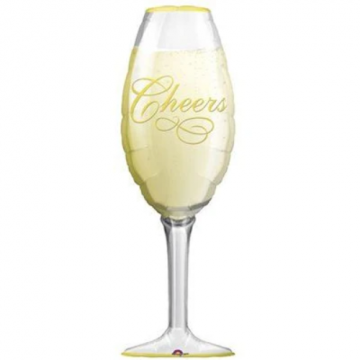 SuperShape Champagne Glass Foil Balloon - 14 x 38 Inch