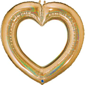 41" Heart Shape Foil - Glitter Gold