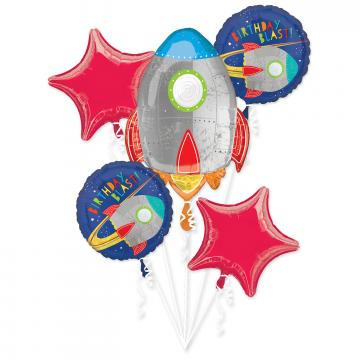 Blast Off Birthday Helium Inflated Balloon Bouquet