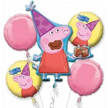 Peppa Pig Helium Inflated Balloon Bouquet