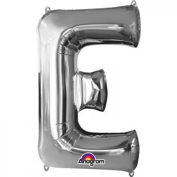 16'' Letter 'E' Silver Air Fill Balloon