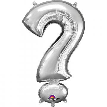 16'' Question Mark '?' Silver Air Fill Balloon