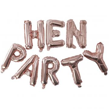 ''Hen Party''  Rose Gold Balloon Banner