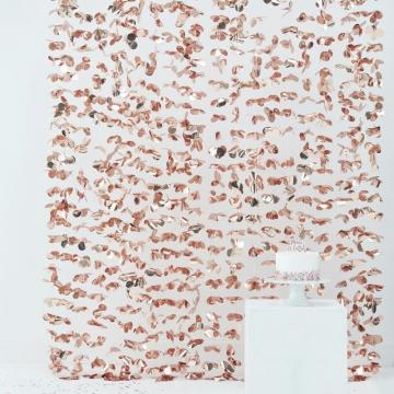 Rose Gold Flower Foil Curtain Backdrop