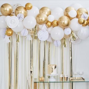 Luxury Gold and White Garland Party Backdrop - 101 Pieces