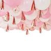 Blush, White And Rose Gold Ceiling Balloons With Tassels - 160 Pieces
