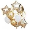 Mixed Pack Of Gold And White Balloons- 12 pack