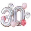 Iridescent Foil 30th Birthday Balloon Bundle- 6 Pack