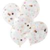 Rose Gold Floral Confetti Balloons - 5 Pack