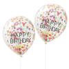 Happy Birthday Rainbow Confetti Balloons - 5 Pack