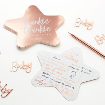 Rose Gold Foiled Baby Shower Advice Cards - 10 Pack