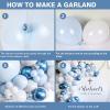 Blue, White And Silver Balloons Garland & Arch Kit - 104 Pcs