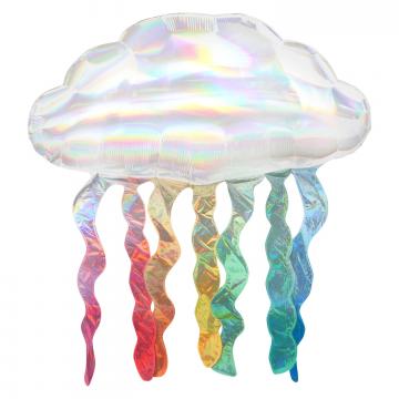 Cloud with Iridescent Streamers  Super Shape Foil Balloons - 30"