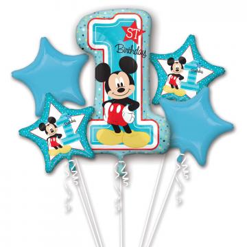 Mickey Mouse 1st Birthday Helium Inflated Balloon Bouquet