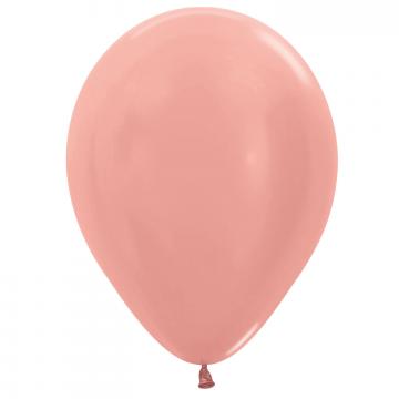 Metallic Rose Gold Latex Balloons - 18"