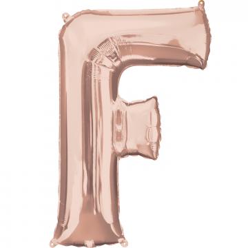 16'' Letter 'F' Rose Gold Air Fill Balloon