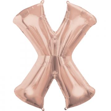 16'' Letter 'X' Rose Gold Air Fill Balloon