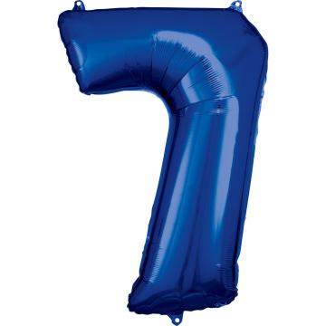 33'' Blue Numbered Foil Balloon #7