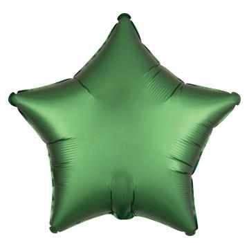 Satin Green Star Unpackaged Foil Balloons - 15"