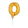 Number 0 Gold Micro Foil Balloon - 6"