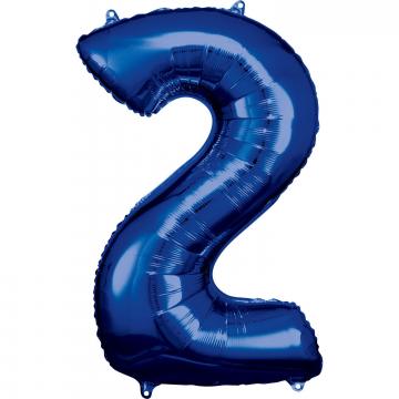 33'' Blue Numbered Foil Balloon #2