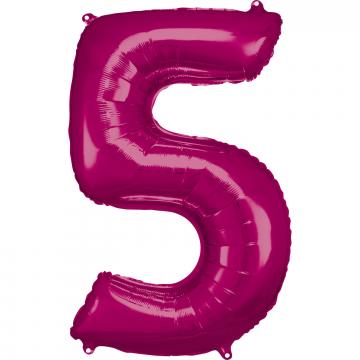 33'' Number 5 Pink Air Fill Balloon