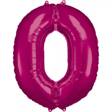 33'' Number 0 Pink Air Fill Balloon