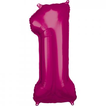 33'' Number 1 Pink Air Fill Balloon