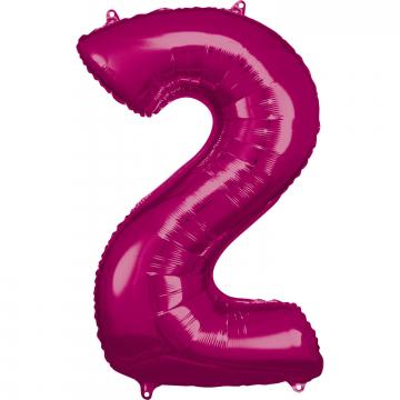 33'' Number 2 Pink Air Fill Balloon