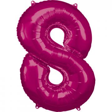 33'' Number 8 Pink Air Fill Balloon