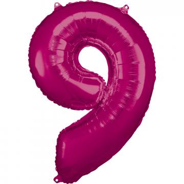 33'' Number 9 Pink Air Fill Balloon