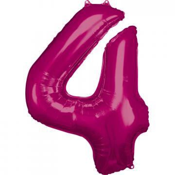 33'' Number 4 Pink Air Fill Balloon