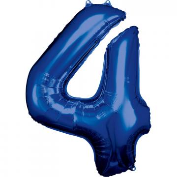 33'' Blue Numbered Foil Balloon #4