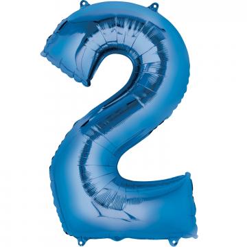 16'' Number 2 Blue Air Fill Balloon