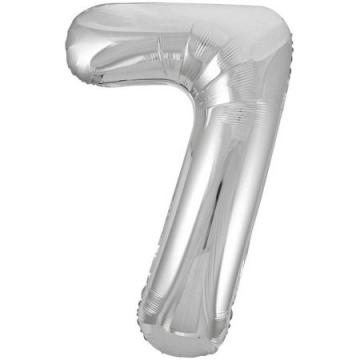 33'' Silver Numbered Foil Balloon #7
