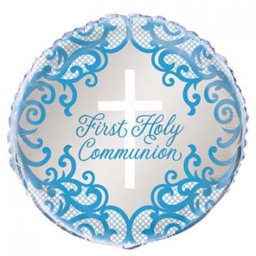Blue First Holy Communion​ Balloon - Blue 18"
